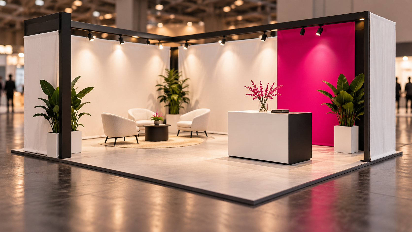 Stand ad angolo: usare due lati aperti senza chiudere l’ingresso